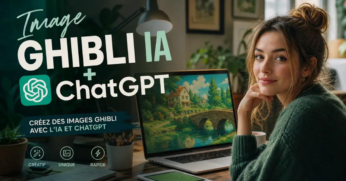 Image style Studio Ghibli générée par IA, exemple de rendu pastel