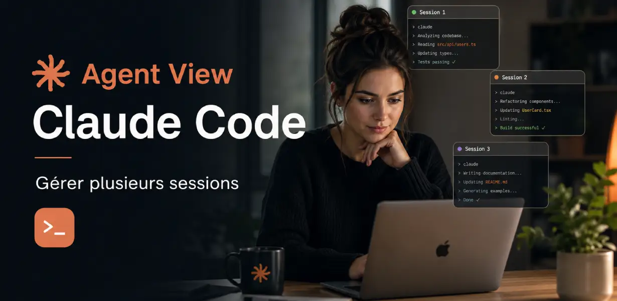 Dashboard Agent View de Claude Code affichant plusieurs sessions en cours