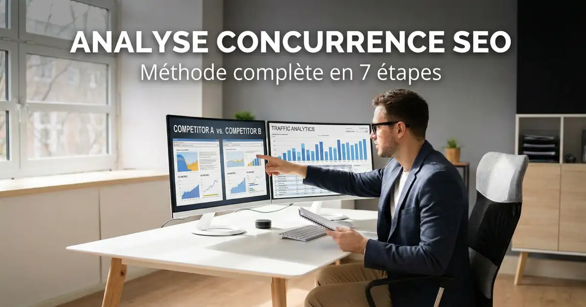 Tableau de bord comparant les métriques SEO de plusieurs sites concurrents