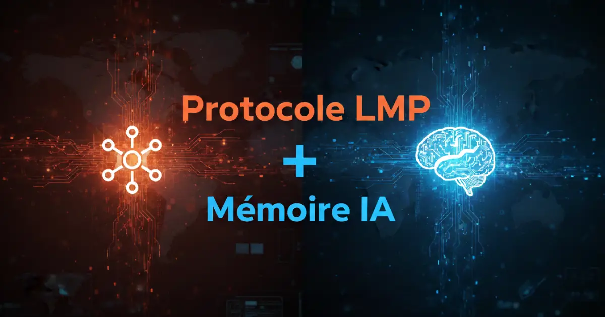 Schéma du protocole LMP avec ses 4 piliers : structure, certitude, source et maintenance pour une mémoire IA vivante